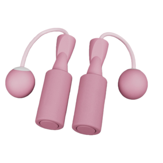 無繩跳繩 智能負重跳繩 健身運動器材 大小球選擇, 1個, 無繩跳繩-小球粉色(一對)
