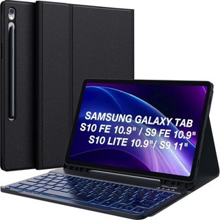 [관부가세포함] CHESONA Galaxy Tab S9 Fe 케이스 키보드 포함 자석 분리형 및 7색 백라이, 1개