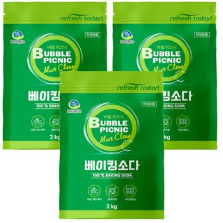 버블피크닉 베이킹소다 2kg 3입 6입, 3개