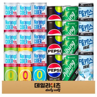 [데일리이츠] 제로칼로리 6종 4개씩 24캔 믹스세트, 1세트, 245ml