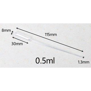 塑膠滴管組 (0.5ml-10ml) - 測量、吸取液體適用, 1個, 0.5ml
