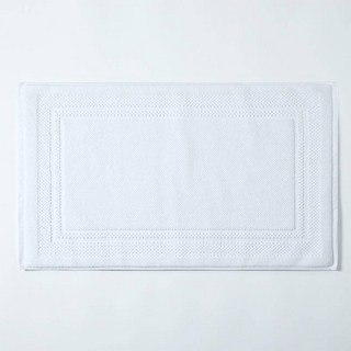 Baby童衣 簡約飯店全棉地墊 浴室加厚純棉吸水地墊 可機洗防滑地毯, 方框款（純白）