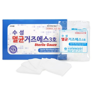 수성 멸균 거즈 에스 5 x 5 cm 3호, 100매, 1개