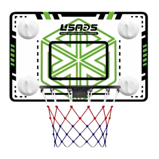 USARS 台灣現貨 壁掛式籃球架 室內靜音籃球框 免打孔吸盤籃球框 可折疊籃筐, 1個