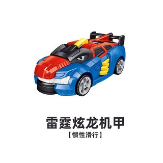 迷你特工隊超級恐龍力量兒童變形金剛機甲機器人男孩全套, 1個, 單只裝：雷霆炫龍機甲