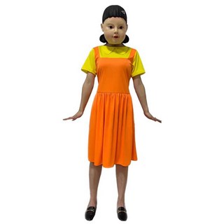 오징어게임 코스튬 영희 무궁화 인형 원피스 가면, 1개, 어린이 10-12세