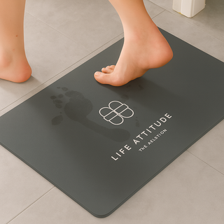 라온디 초흡수 부드러운 규조토 발매트, 차콜, 1개