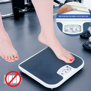 위네스 배터리교체없는 체중계 기계식 아날로그 바늘눈금 가정용, 블루/화이트, KS-5600, 1개