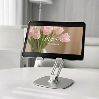미로나 360도회전 높이조절 태블릿 거치대, 1개, 실버