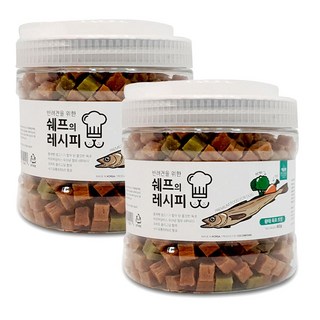 쉐프의 레시피 육포트릿 2개입 대용량 강아지 간식 생고기 함유 져키, 황태, 800g, 2개
