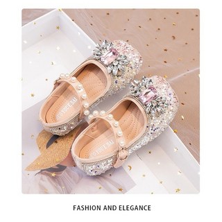 啾蒂家 女童公主貼鑽水鑽閃亮娃娃鞋 23碼 鞋內長14.5公分