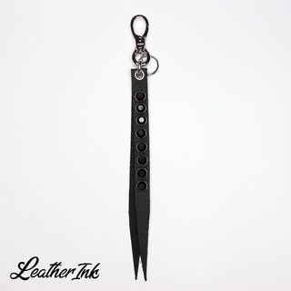 Leather Ink 黑色皮革寶石鑰匙圈
