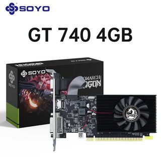 SOYO NVIDIA Gefore GT740 4G 그래픽 카드 GDDR3 GPU 128bit PCIe 3.0 x16 데스크탑 컴퓨터 구성 요소 용 게임용 비디오 카드, 01 GT740 4G, 01 GT740 4G, 1개
