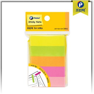 [무료배송]프린텍 종이 인덱스 형광5색 50x15_PI050, 혼합