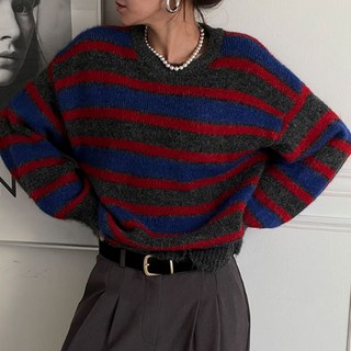 [난닝구]초렌브 단가라라운드니트