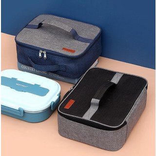 사각 보온 보냉 도시락가방 직장인 학생 캠핑 런치백, 네이비