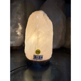 喜馬拉雅山白鹽燈 原木底座 寬約15高約25公分 2-5公斤 附開關電線, 2.3kg/75,搭配一般開關電線