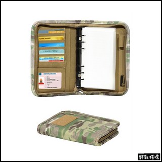 野戰搖滾 多功能戰術活頁筆記本 Multicam 附內頁 多地形迷彩 迷彩筆記本 記事本 筆記本套 日記本 拉鍊包, 1個, 小款筆記本-多地形迷彩