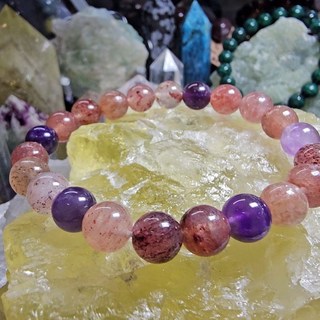 靈石有約 煙花超七水晶手鍊 8.5mm 手圍15.5 天然水晶 天然礦石