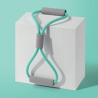 8字拉力器瑜伽器材 彈力帶 健身拉力繩 高彈力, 綠色8字拉力器, 1個