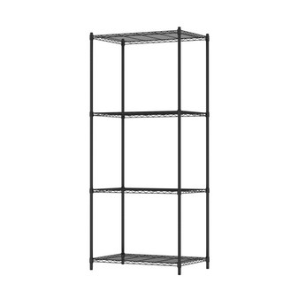 KIWISH奇意 43X28系列耐用多層架 多尺寸 廚房浴室鐵力士收納置物架, 暗夜黑, 3層