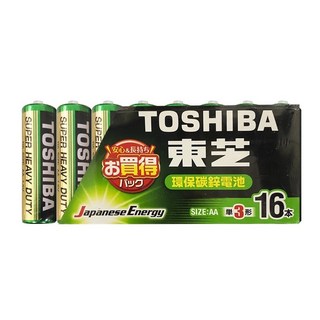 東芝 TOSHIBA 環保碳鋅電池 3號 AA (16顆裝), 1個, AA*3號 16入裝
