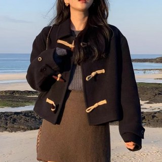 JoYouth 떡볶이코트 더플 숏 코트 모직 봄 자켓 여성 가을 겨울 프레피룩 귀여운 아우터