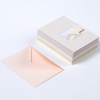 PaperPhant 하이퀄리티지 두꺼운(180g) 5컬러 엠보싱 색지(레이드) 가로형 봉투(165*115mm), 50매