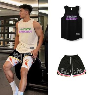 美式籃球服運動套裝男夏季5分短褲不過膝籃球褲速幹運動冰絲背心