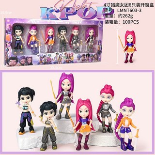 獵魔女團 Q版公仔 模型擺件 老虎 烏鴉 魯米 佐伊, 1個, 衝量4寸獵魔女團6只裝開窗盒