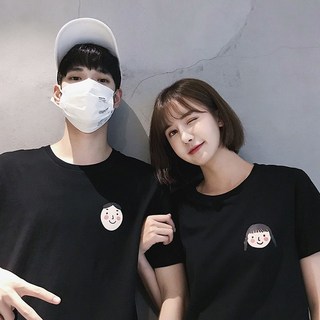 艾咪E舖 兩個小朋友 情侶短T 純棉圓領T恤 班服團體服