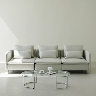 동서가구 모디퍼 가죽 모듈소파 4인 DF926588, 화이트그레이