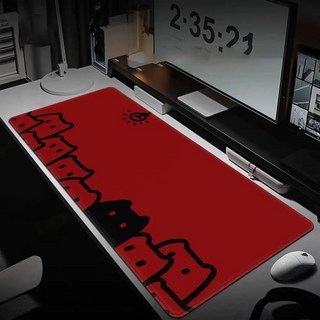 게이밍 장패드 고양이 캐릭터 마우스패드 방수코팅 300X800X3MM, 1개, 붉은색