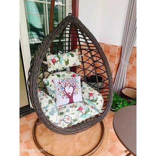 해먹 그네 의자 흔들 라탄 2인용 바구니 야외 펜션, 커피색 우드 그레인 요즈 커브드 B