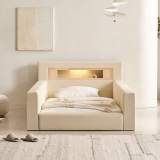 삼익가구 포레티 편백나무 LED조명 가죽 침대 SS Q LK, 그레이_가드형_매트제외