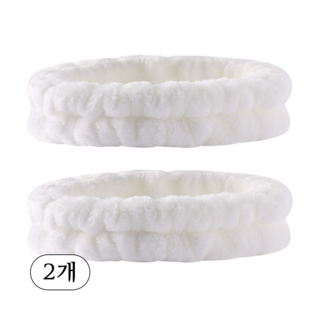 하루생활 극세사 세안 헤어밴드 세안밴드, 화이트, 2개