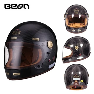 풀페이스 글래스 파이버 헬멧 B512 BR512 모토크로스 빈티지 오토바이 스쿠터 오토사이클 레트로 헬멧 ECE, 04 XXL, 08 Light carbon fiber