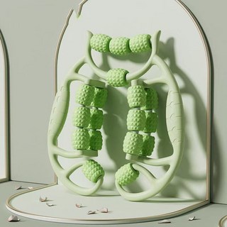 美腿升級瘦腿器 瘦腿按摩器 美腿夾腿器 瘦腿神器 夾腿按摩器 滾輪按摩 腿部按摩 小腿按摩 腿部滾輪, 1個, 【升級款】十八輪360°-鮮草綠<現貨>