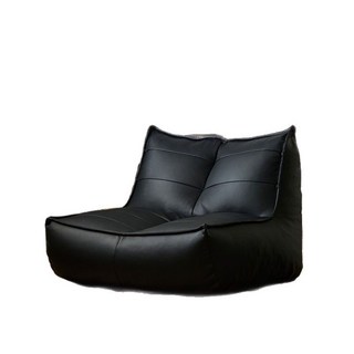 비상루트 가죽 1인 빈백소파 편안한 리클라이너 체어 거실 북유럽 디자인 소파, 블랙