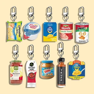 올스토어 재미있는 간식 키체인 학생 선물 가방 여성 귀여운 베스트 프렌드 쿠키 맥주 초콜릿, 66 10 pcs set E