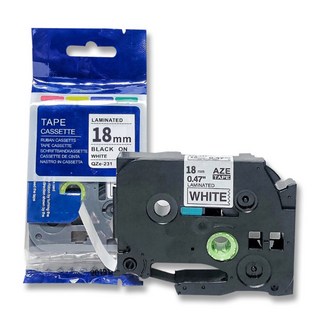 Brother 브라더 호환 라벨테이프 라벨프린터기 라벨기 테이프, 18mm, 검정바탕/금색글자