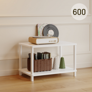 워너픽 다용도 선반 진열장, 2단, 화이트