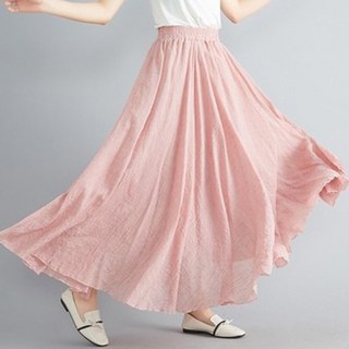 亞麻棉裙多色 森林系必備款 亞麻裙長裙 棉麻 復古 質感 大擺長裙