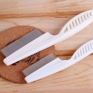 寵物除蚤梳，不鏽鋼材質，圓潤梳齒設計，有效去除跳蚤，適用於貓狗, 小號, 1個