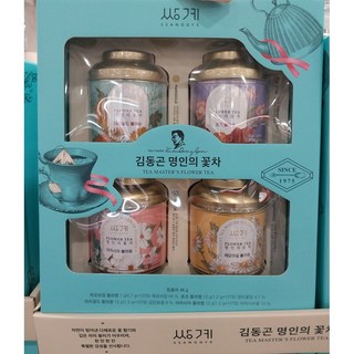 쌍계 김동곤명인의 꽃차 선물세트 4종 캐모마일+로즈+마리골드+아카시아, 1박스