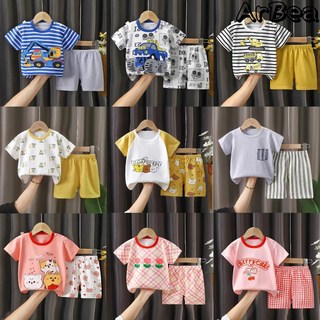 【Arbea】25款夏季薄款兒童短袖兩件式套裝純棉女童夏裝男童t卹衣服韓版童裝大中小童導【C554】
