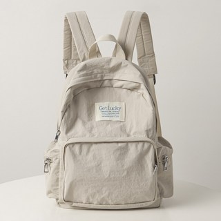 엔도르시 여성용 나일론 미니멀 캐주얼 패치 백팩 EBA337