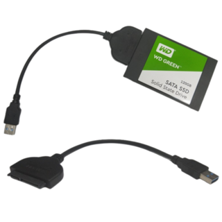 2.5吋/3.5吋SATA SSD硬碟轉接線：行動硬碟外接盒，固態硬碟磁碟機高速傳輸, 1個, 2.5吋SATA硬碟轉接線