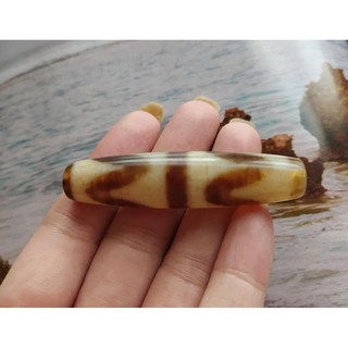 結緣西藏老天珠《風化鑲蝕白瑪瑙玉髓 虎牙天珠 》DIY飾品 天珠單品