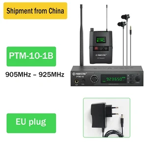 Phenyx Pro PTM-10 스테레오 무선 인이어 모니터 시스템 리턴 바디팩 수신기 IEM 900MHz 주파수 대역, 01 빠른, 02 Ship from 빠른